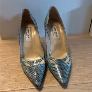 Jimmy Choo Green Snakeskin Women's Pumps